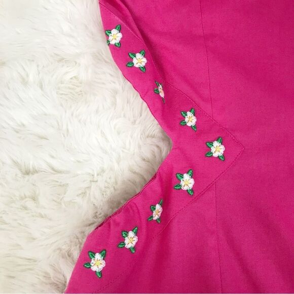 FANM MON Amarya Pink One Shoulder Dress Long Sleeve Cutout Embroidered XS New - Picture 8 of 14